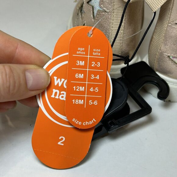 Wonder Nation Baby Girl Star Combat Boots Pink Sparkle Toddler Size 2 NWT - Picture 6 of 7